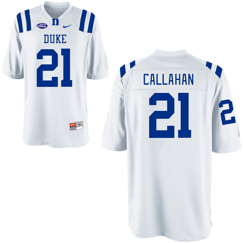 Men #21 Landan Callahan Duke Blue Devils College Football Jerseys Stitched-White